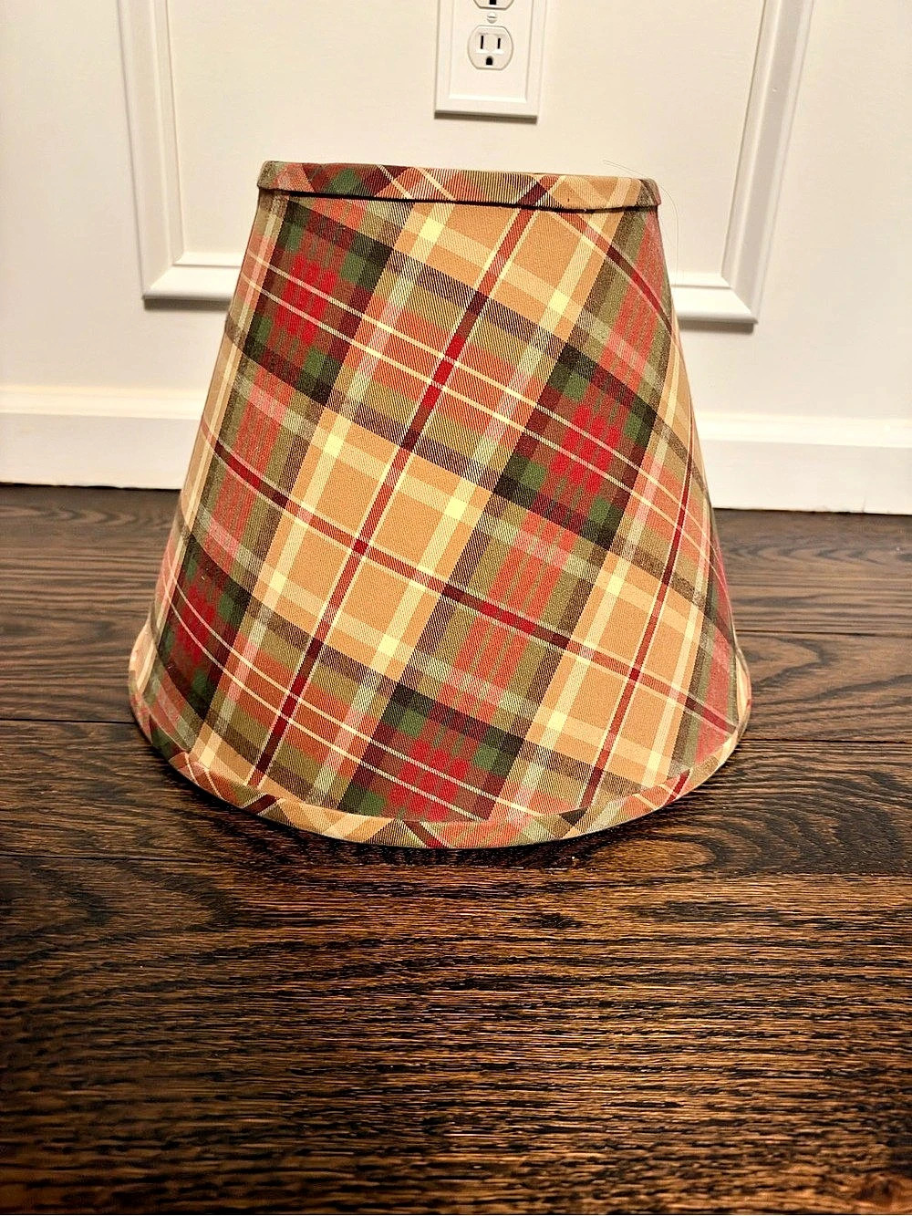 Plaid Lampshade in Red & Green